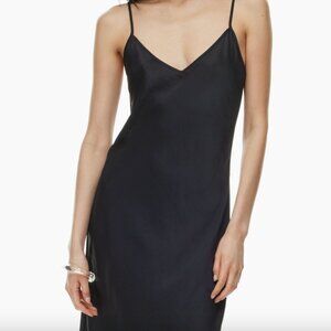 Wilfred Only Slip Satin Midi Dress- Black 2XS